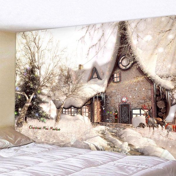 

tapestries christmas house art home wall hanging tapestry ornamentation decor room