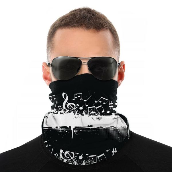

scarves music notes scarf half face mask fashion neck gaiter tubular bandanas windproof headband cycling hiking, Blue;gray