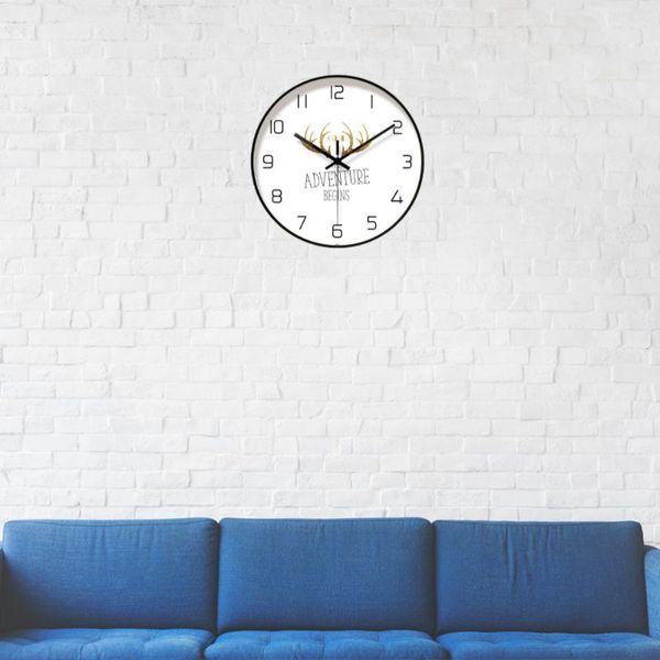 

wall clocks 1pc clock decorative antler pattern hanging metal