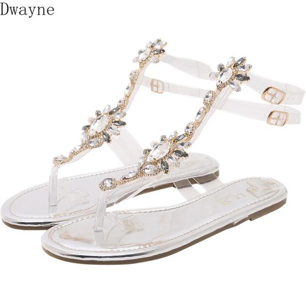 

fashion korean version of the fairy rhinestone transparent roman sandals women, Black