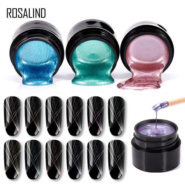 

nail gel rosalind spider polish uv paint hybrid varnishes semi-permanent luminous web stickers soak off lamp for manicure, Red;pink