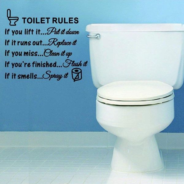 

wall stickers toilet rules funny seat sofa chair bathroom home decoration decals for bedroom kitchen living room walls