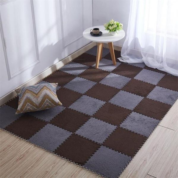 

carpets 5/10pcs diy 30*30*1cm living room soft carpet magic splicing mat bedroom square puzzle plush rug children climbing