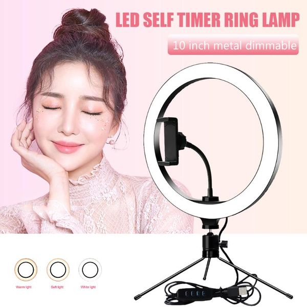 

selfie led ring flash light 128led universal fill lamp shooting props pographic lighting with phone stand tripod heads