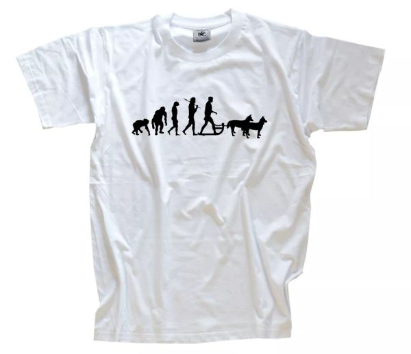 

standard edition sled dogs dog sled evolution t-shirt s-xxxl, White;black