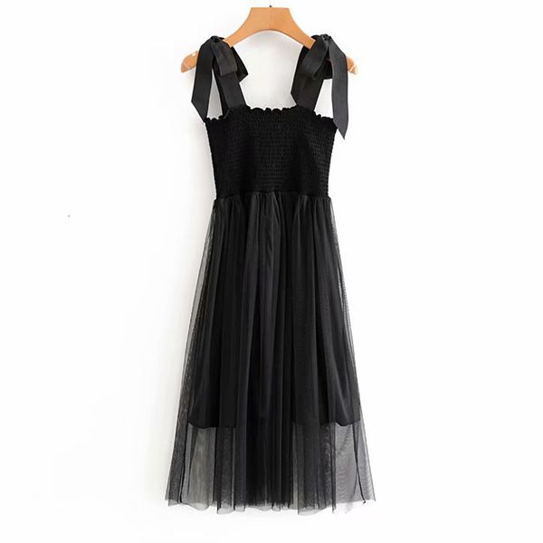 

dresses elasticated chest black mesh sleeveless stitching sweet and elegant women's party style chic female dress summer new, Black;gray