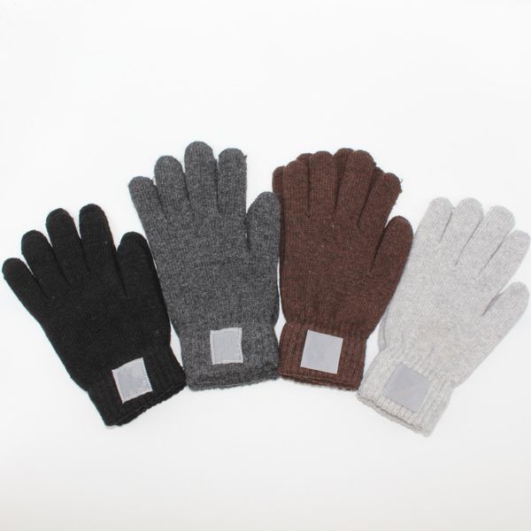 

designer knitted gloves winter glove trendy letter windproof knitting mittens outdoor riding full finger mitts, Blue;gray