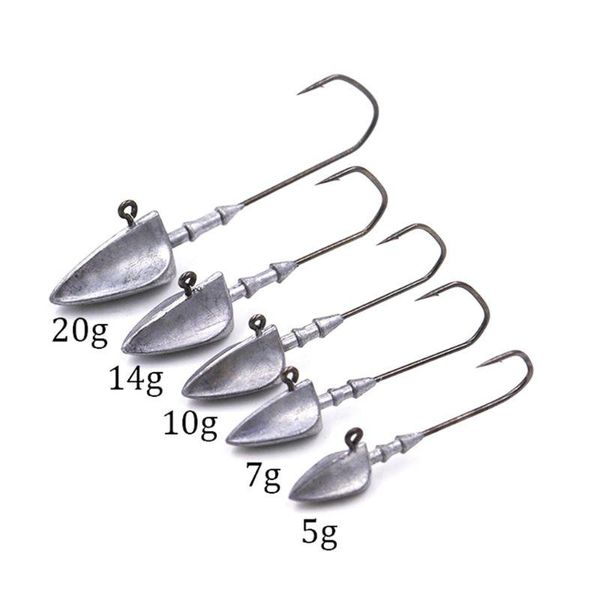 

5pcs 3.5g 5g 7g 10g 14g 21g lead head hook lure jig multicolor fishing tackle hooks