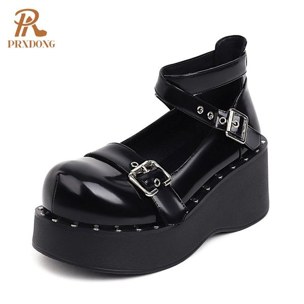 

dress shoes 2021 fashion woman pumps brand design riverts metal decoration round toe wedges high heeled rome plus size 34-43, Black