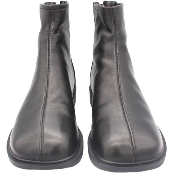 

boots 21 real first layer cowhide square ankle women's boot tide bike, Black