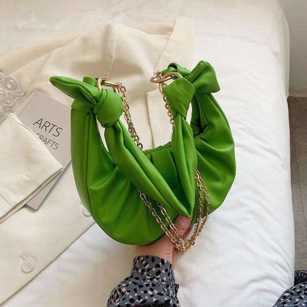 

evening bags fashion chain armpit shoulder for women 2021 summer travel female bag luxury folds design pu leather women's brand handbag