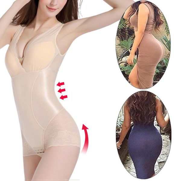 

bodysuit shapewear women full body shaper tummy control slimming bulifter push up thigh slimmer abdomen shapers corset women's, Black;white