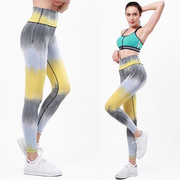 

women's leggings quick-drying pants women gradient 2021pants sports fitness skinny hanging dyed stretch training gym, Black