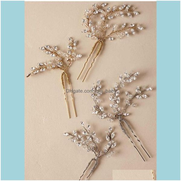 

jewelryvintage hairpin gold sier color bridal wedding hair aessories pins girl handmade ornaments crystal women brides jewelry u342 drop del, Slivery;golden