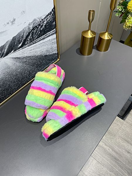 

2021 new style wool sleeper luxury slipper comfortable soft light thick bottomed sa_top, Black