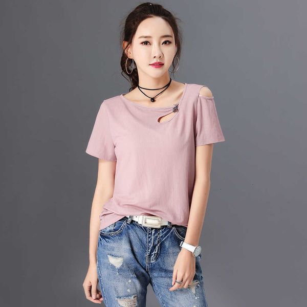 

women's t-shirt vero novo curto-manga comprida t-shirt feminina solto oco ombros marca t shirt da forma das mulheres casuais camiseta, White