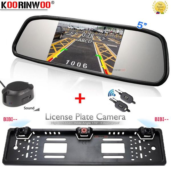 

car rear view cameras& parking sensors koorinwoo european license electronics detector 5" monitor parktronics for sensor system with ca