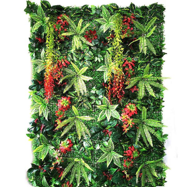 Bonito e suculento jardim verde plantas artificiais plantas de fundo DIY de fundo da parede da parede folha de grama painel de cerca 210624