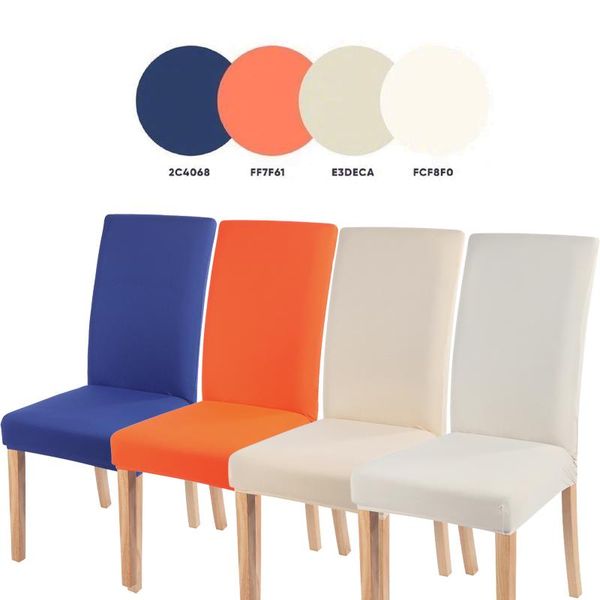 

4pcs modern solid spandex dining chair covers grey black stretch slipcovers universal removable protective