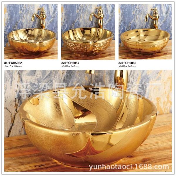

factory petal-shaped counter basin wash european-style washbasin bathroom ceramic art household sink faucets