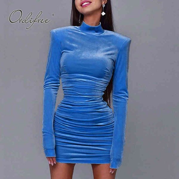 

autumn women velvet party long sleeve club wear vintage bodycon short pencil dress 210415, Black;gray