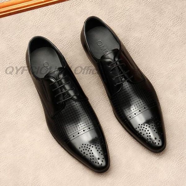 

dress shoes handmade brogue oxford loafer men genuine leather wedding business lace up formal black brown designer fashion ovlc
