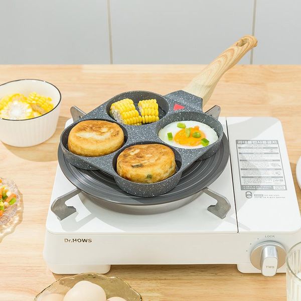 

pans four-hole omelette pan, egg burger stone flat-bottomed non-stick induction cooker, gas stove, universal