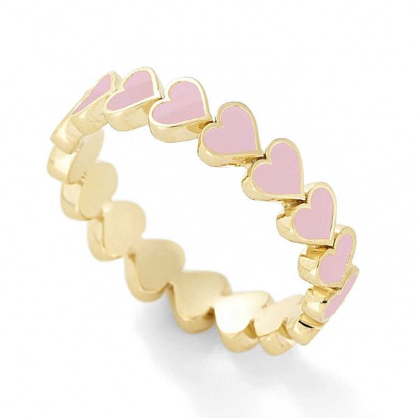 

ring new colorful enamel heart surrounded lovely stacking s for women minimalist gold friend cute, Golden;silver