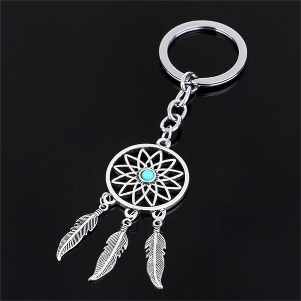 

fashion dream catcher tone key chain ring feather tassels keyring keychain for women ladies girl gifts, Slivery;golden