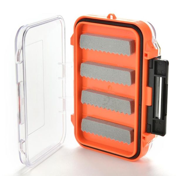 

pocket size double layers fishing box tackle case side clear slit foam accessories