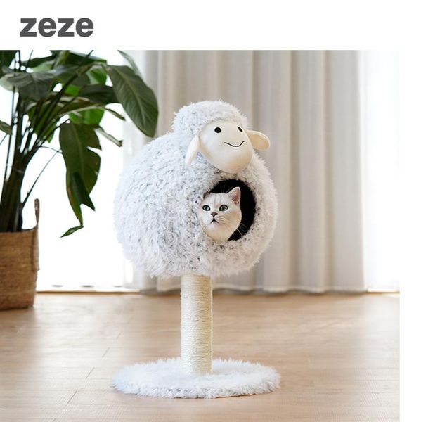 

lamb cat nest bed climbing frame tree one toy scratch pole pet products toys