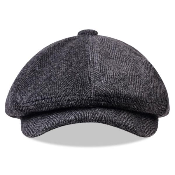 

berets retro men casual sboy hat spring autumn beret wild octagonal cap personality stitching hats gorras, Blue;gray