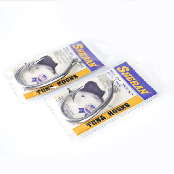 

high carbon steel jig hook 1pc 9/0# 10/0# 11/0# barded stainless sea demon tuna sharp fishing pesca hooks
