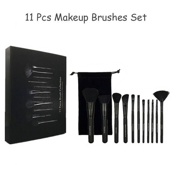 

11pcs/set makeup brushes set face cream power foundation brush multipurpose beauty cosmetic tool with pouch bag