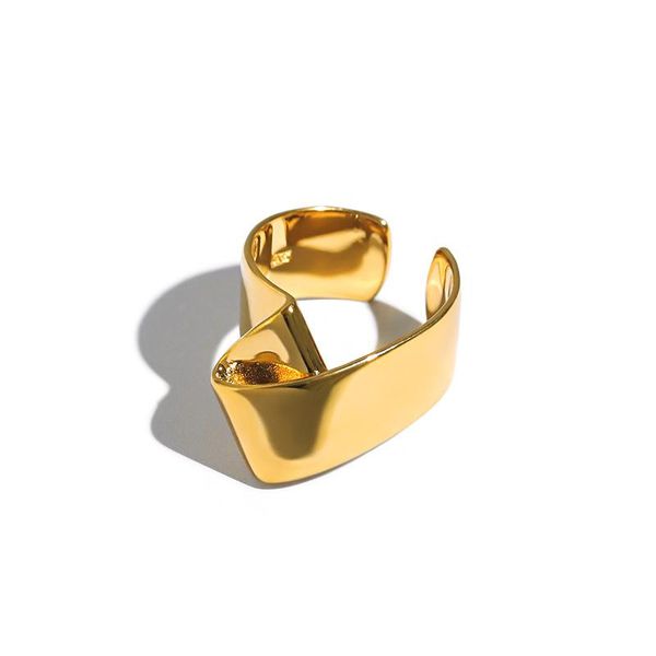 

cluster rings shanice 925 sterling silver open ring ins niche minimalist folds glossy smooth face female finger wedding bands finejewelry, Golden;silver