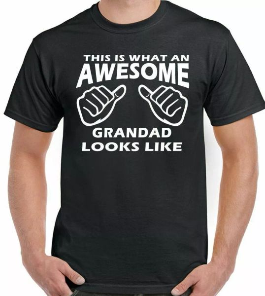 

grandfather t-shirt this is what an awesome looks like mens funny father day, White;black