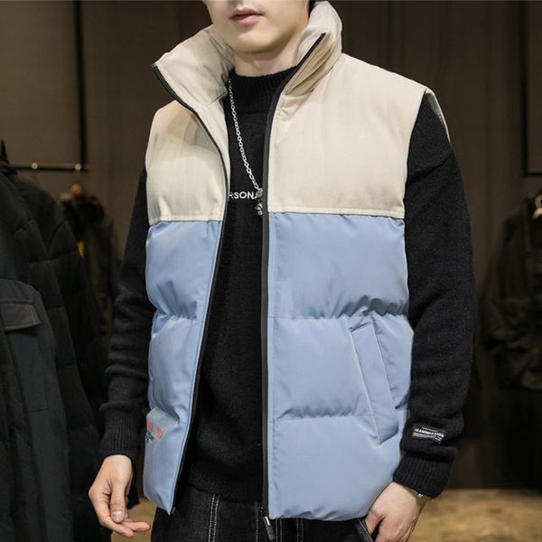 

men's vests 2021 fashion patchwork winter warm vest corduroy sleeveless jacket slim fit waistcoats 7xl 8xl plus size thermal, Black;white