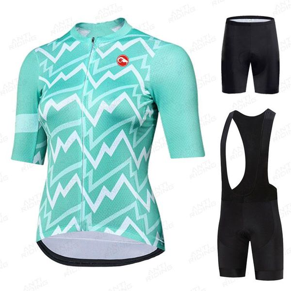 

racing sets 2021 2022 women cycling clothing bicycle jersey set female mtb ropa ciclismo raudax girl cycle casual wear road bike bi, Black;blue