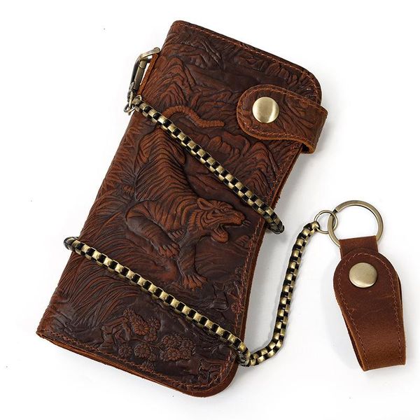 

wallets men's totem wallet genuine leather clutch male bag business portomonee purse for men real long money, Red;black
