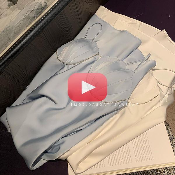 

casual dresses summer sweet women suspender dress high waist slim solid silk surface 2021 elegant chic shell edge design lady, Black;gray