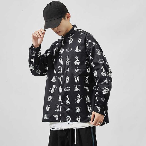 

men's polos brand spring autumn long sleeves black white collar korea style shirt for print clothing pc3u, White;black