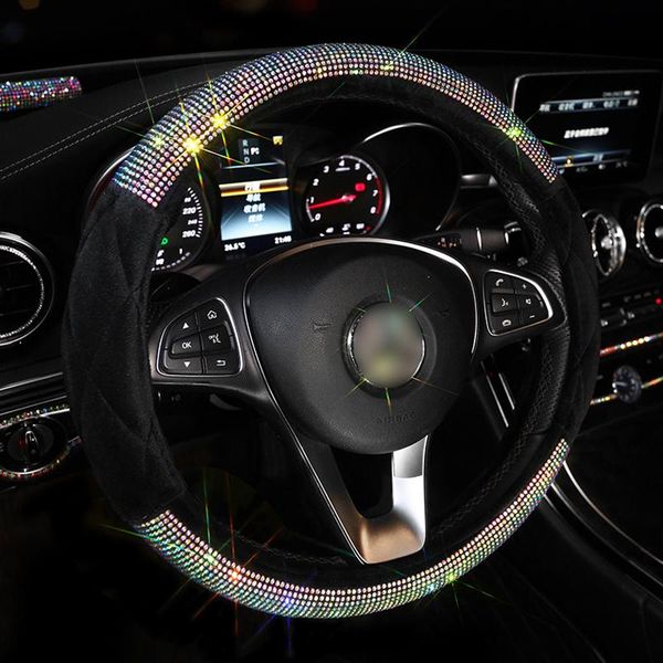 

steering wheel covers luxury crystal rhinestone car women diamante plush covered accessories