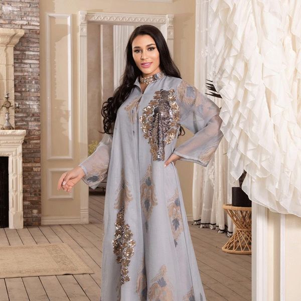 

ethnic clothing ladies muslim evening dress sequin embroidered mesh dubai fashion arab robe long skirt kebaya, Red