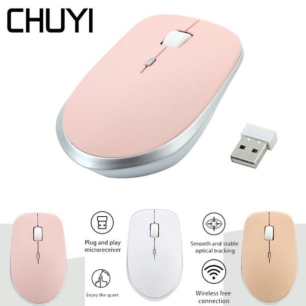 

mice chuyi silent 2.4g wireless mouse ergonomics mute optical usb ultra-thin computer gaming mause for lapnotebook