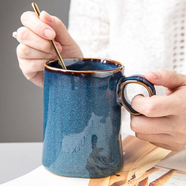 

mugs european retro blue coffee cup creative home ceramic mug nordic ins water