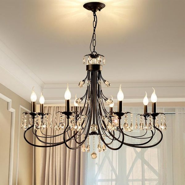 

antique chandeliers luminaires home black iron led lighting dining room luxury ceiling bedroom living crystal chandelier