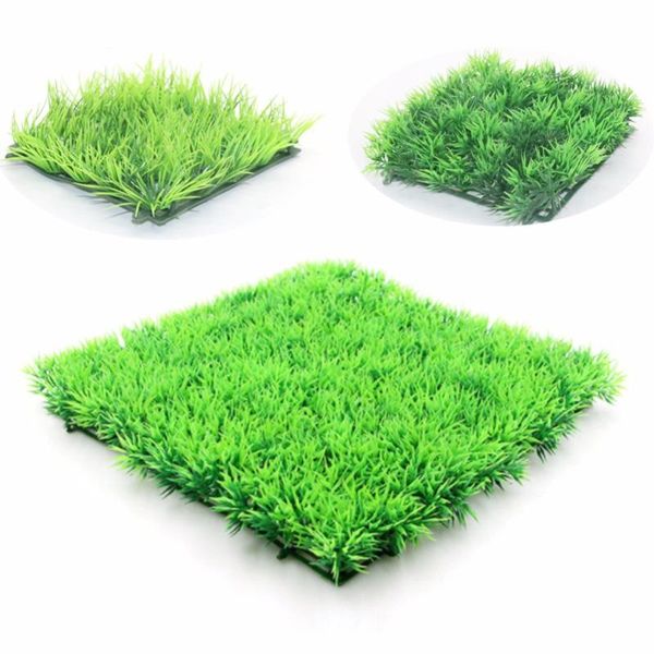 

decorations aquarium supplies fish tank landscape 4 sizes high simulation of water lawn abs green plastic