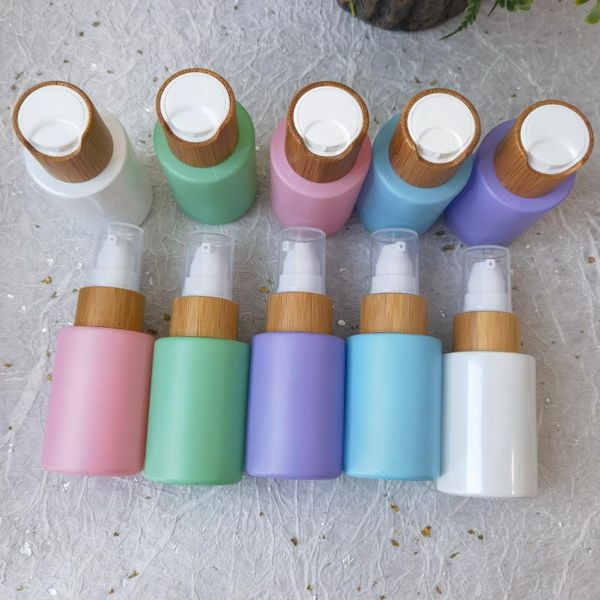

storage bottles & jars 30ml colorful glass bamboo container bottle dropper essential basic pipette refillable spray for cosmetic