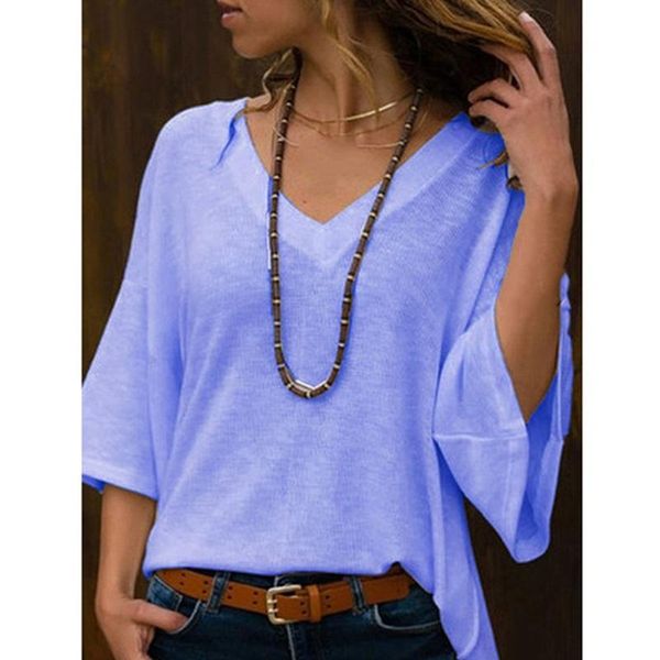 

women's t-shirt women summer classic large size temperament v-neck female loose slim shirt half sleeve tee shirts clothing, White