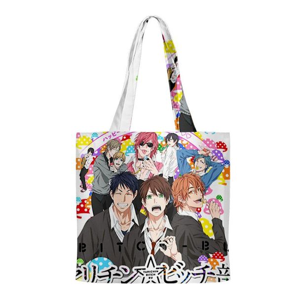 

backpack kawaii yarichin b club 3d merch hip hop handbags cloth canvas tote bag print shopping reusable shoulder shopper bags